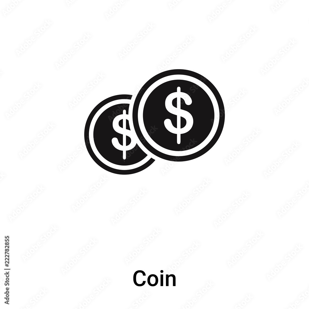 Coin icon vector isolated on white background, logo concept of Coin sign on transparent background, black filled symbol Coin icon vector isolated on white background, logo concept of Coin sign on transparent background, black filled symbol