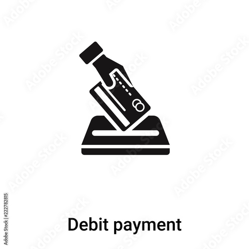 Debit payment icon vector isolated on white background, logo concept of Debit payment sign on transparent background, black filled symbol