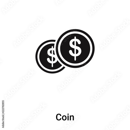 Coin icon vector isolated on white background, logo concept of Coin sign on transparent background, black filled symbol