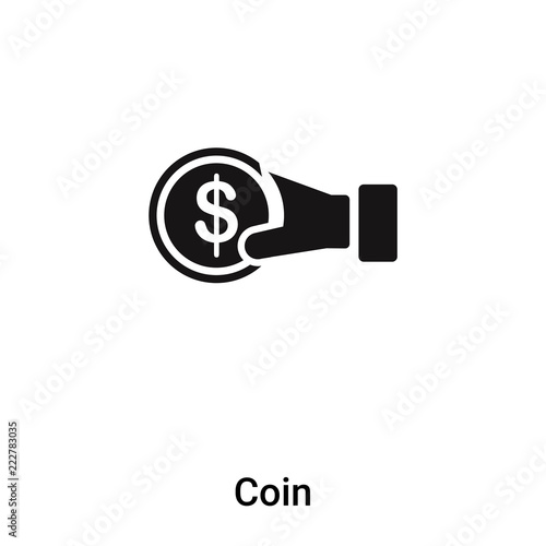 Coin icon vector isolated on white background, logo concept of Coin sign on transparent background, black filled symbol