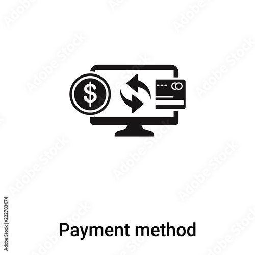 Payment method icon vector isolated on white background, logo concept of Payment method sign on transparent background, black filled symbol