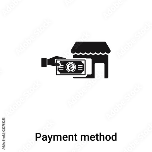 Payment method icon vector isolated on white background, logo concept of Payment method sign on transparent background, black filled symbol