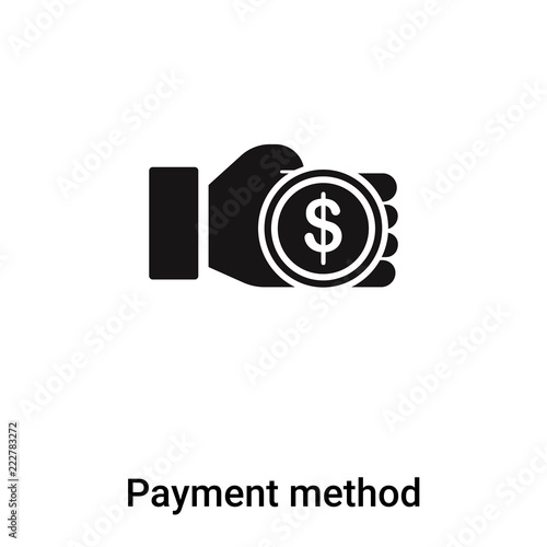 Payment method icon vector isolated on white background, logo concept of Payment method sign on transparent background, black filled symbol