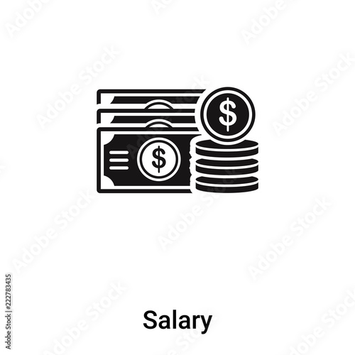 Salary icon vector isolated on white background, logo concept of Salary sign on transparent background, black filled symbol