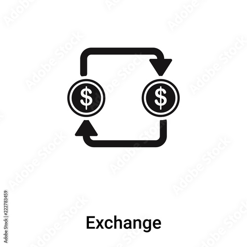 Exchange icon vector isolated on white background, logo concept of Exchange sign on transparent background, black filled symbol