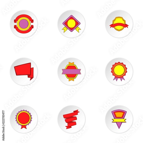 Types tag icons set. Cartoon illustration of 9 types tag vector icons for web