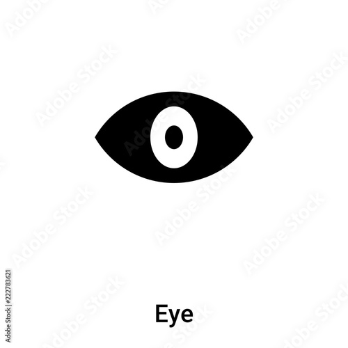Eye icon vector isolated on white background, logo concept of Eye sign on transparent background, black filled symbol