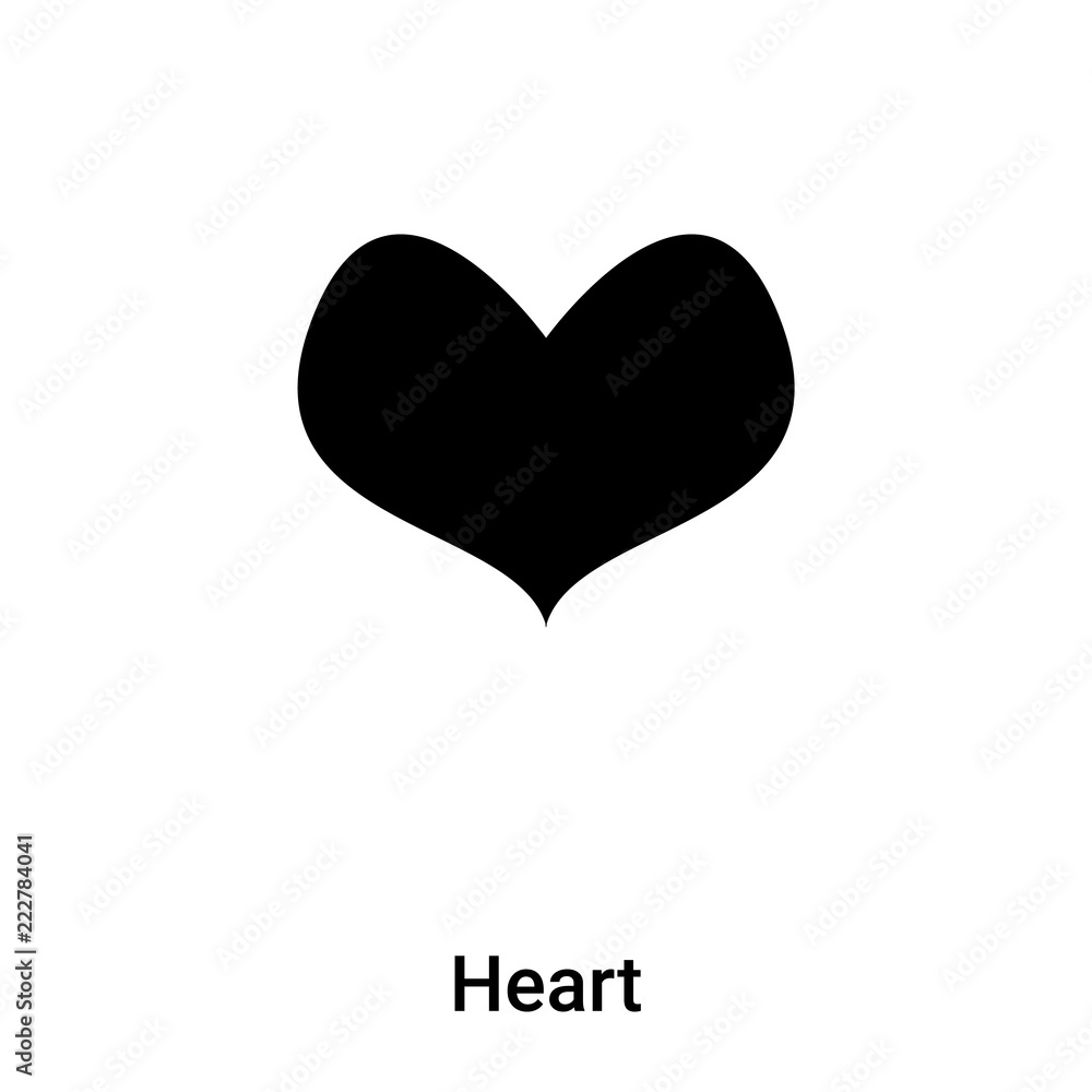 Heart icon vector isolated on white background, logo concept of Heart sign on transparent background, black filled symbol