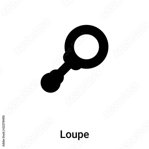 Loupe icon vector isolated on white background, logo concept of Loupe sign on transparent background, black filled symbol
