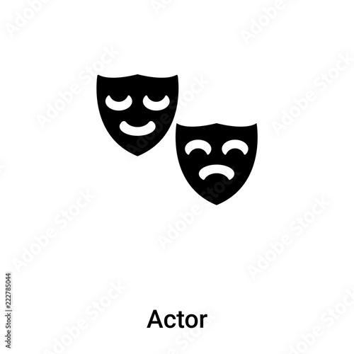 Actor icon vector isolated on white background, logo concept of Actor sign on transparent background, black filled symbol