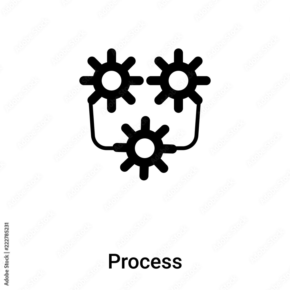 Process icon vector isolated on white background, logo concept of Process sign on transparent background, black filled symbol