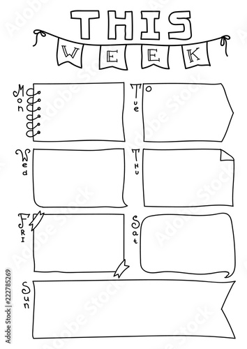 Bullet Journal Planner Page "This Week" printable letter or a4