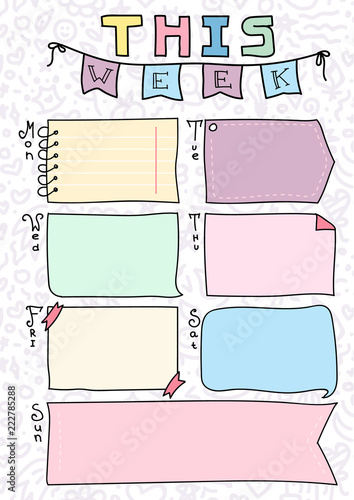 Bullet Journal Planner Page "This Week" printable letter or a4