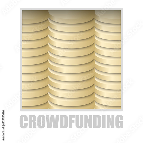 Vector illustration concept for  printed materials, website, promotional materials with theme of crowdfunding.