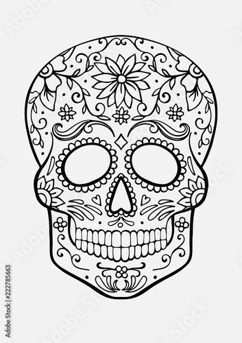 sugar skull coloring page