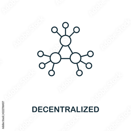 Decentralized outline icon. Monochrome style design from crypto currency icon collection. UI. Pixel perfect simple pictogram outline decentralized icon. Web design, apps, software, print usage.