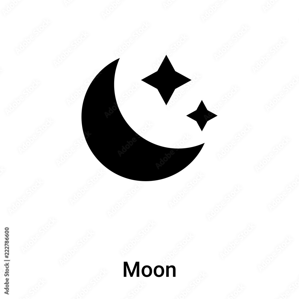 Moon icon vector isolated on white background, logo concept of Moon sign on transparent background, black filled symbol Moon icon vector isolated on white background, logo concept of Moon sign on transparent background, black filled symbol