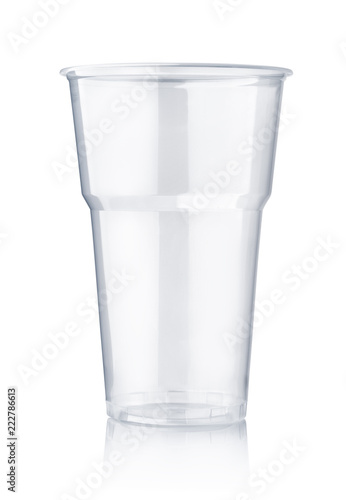 Empty disposable plastic pint cup