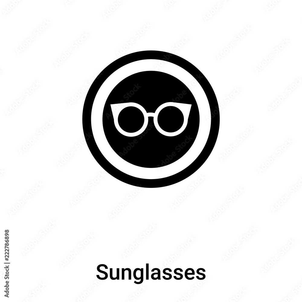 Sunglasses icon vector isolated on white background, logo concept of Sunglasses sign on transparent background, black filled symbol Sunglasses icon vector isolated on white background, logo concept of Sunglasses sign on transparent background, black filled symbol
