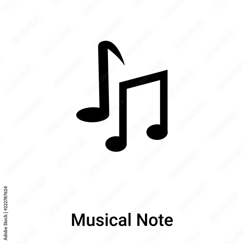 Musical Note icon vector isolated on white background, logo concept of Musical Note sign on transparent background, black filled symbol Musical Note icon vector isolated on white background, logo concept of Musical Note sign on transparent background, black filled symbol