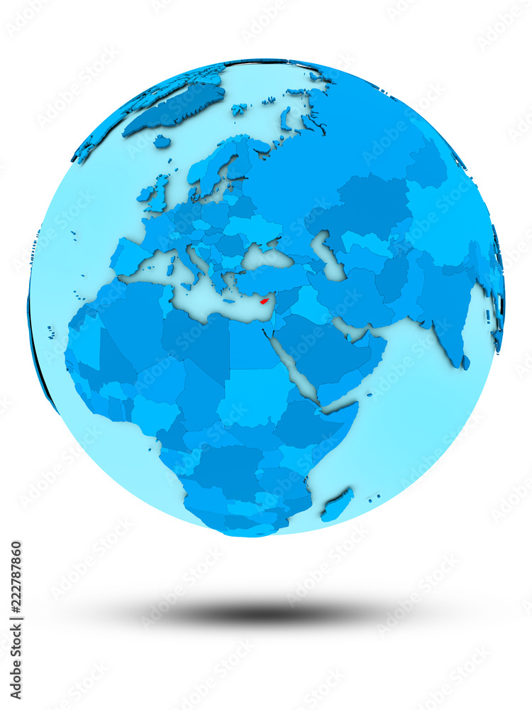 Obraz premium Cyprus on blue political globe