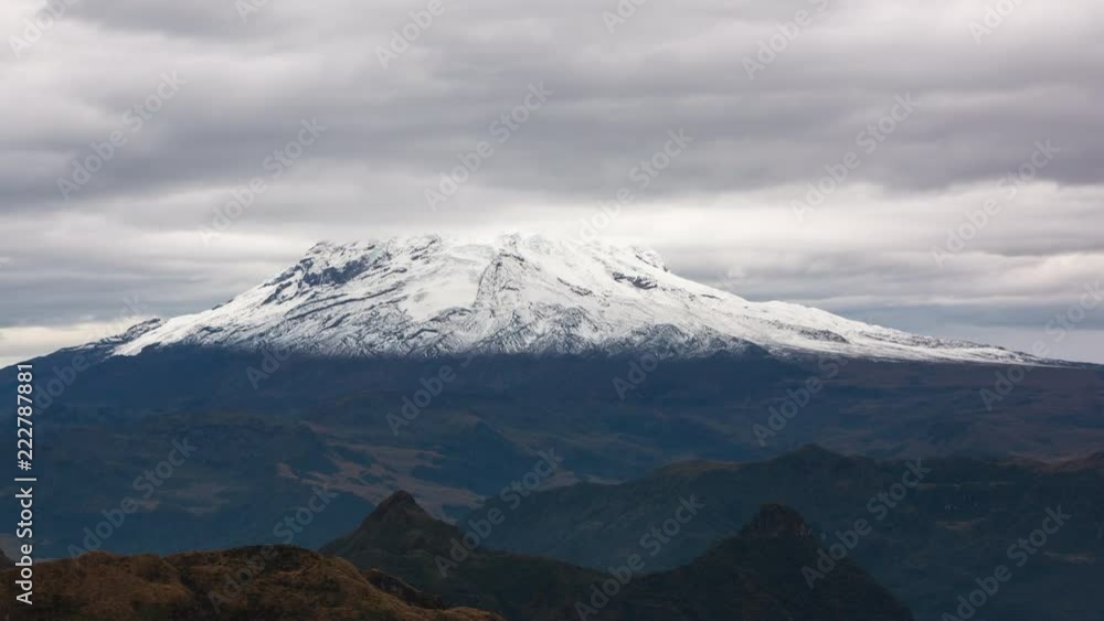 Time-lapse of the snowcapped Antisana Volcano. 5758m high, potentially active and situated in the Eastern Cordillera in the Andes near Quito, Ecuador. Time-lapse of the snowcapped Antisana Volcano. 5758m high, potentially active and situated in the Eastern Cordillera in the Andes near Quito, Ecuador.
