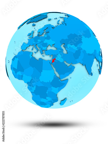 Jordan on blue political globe