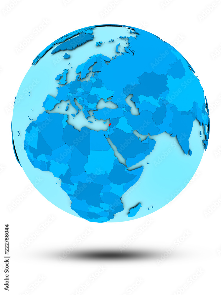 Obraz premium Lebanon on blue political globe