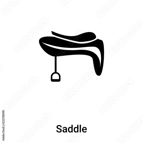 Saddle icon vector isolated on white background, logo concept of Saddle sign on transparent background, black filled symbol