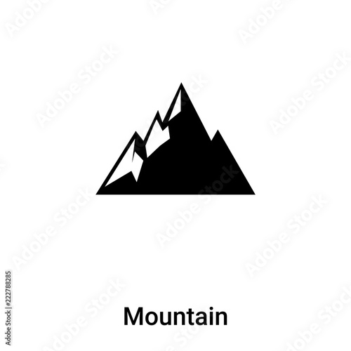 Mountain icon vector isolated on white background  logo concept of Mountain sign on transparent background  black filled symbol