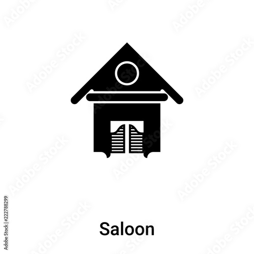Saloon icon vector isolated on white background, logo concept of Saloon sign on transparent background, black filled symbol