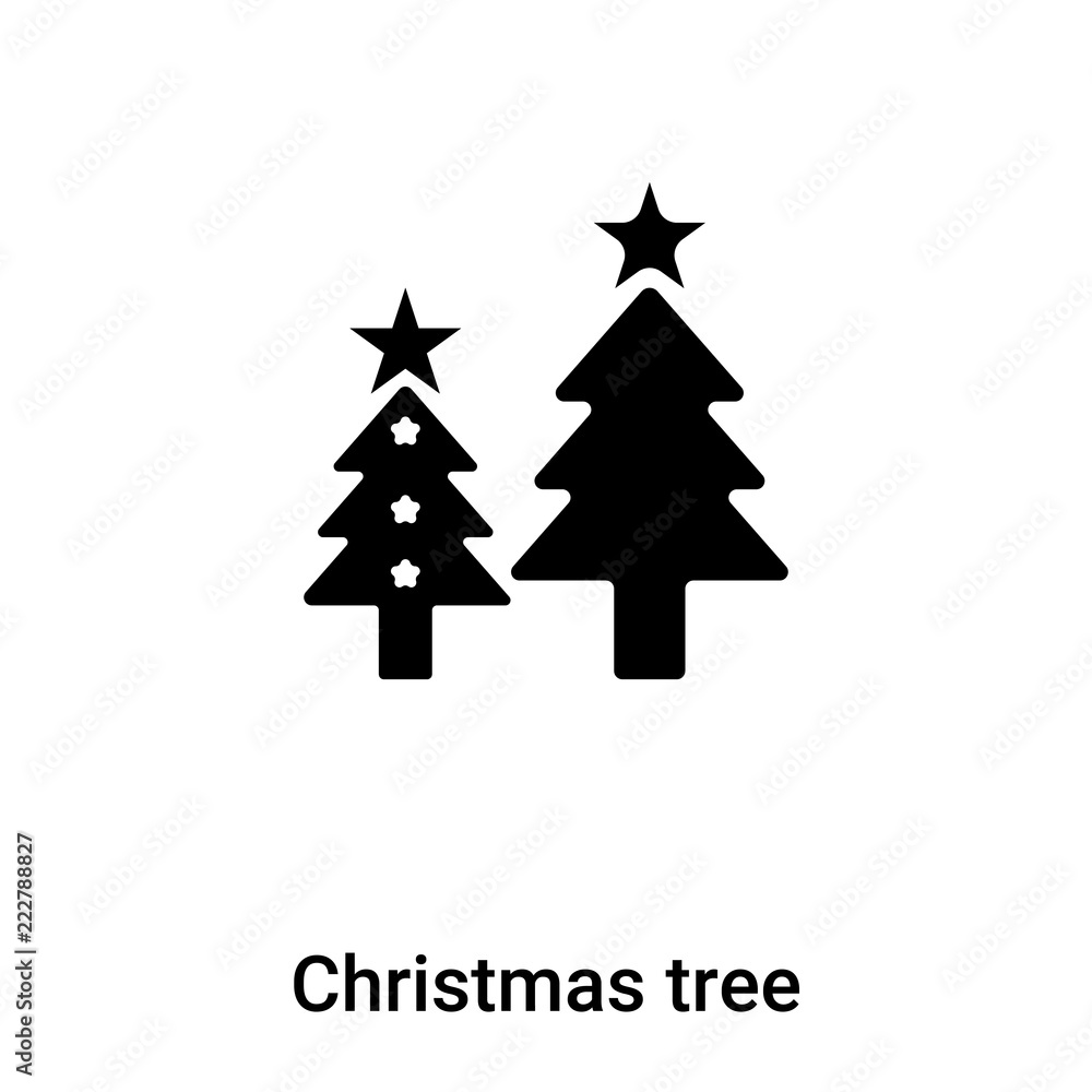 Christmas tree icon vector isolated on white background, logo concept