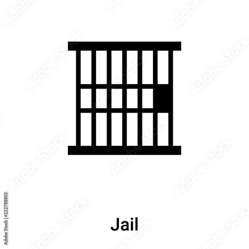 Jail icon vector isolated on white background, logo concept of Jail sign on transparent background, black filled symbol
