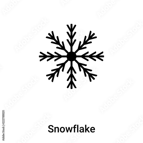 Snowflake icon vector isolated on white background, logo concept of Snowflake sign on transparent background, black filled symbol
