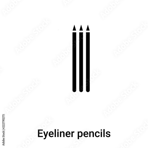 Eyeliner pencils icon   vector isolated on white background  logo concept of Eyeliner pencils   sign on transparent background  black filled symbol