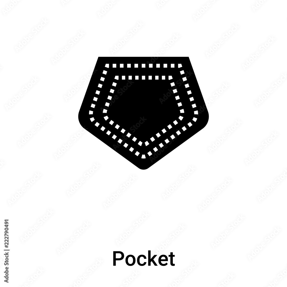 Pocket icon  vector isolated on white background, logo concept of Pocket  sign on transparent background, black filled symbol
