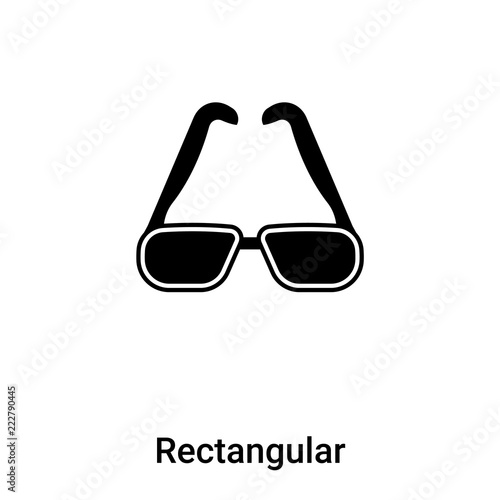Rectangular eyeglass frame icon  vector isolated on white background, logo concept of Rectangular eyeglass frame  sign on transparent background, black filled symbol
