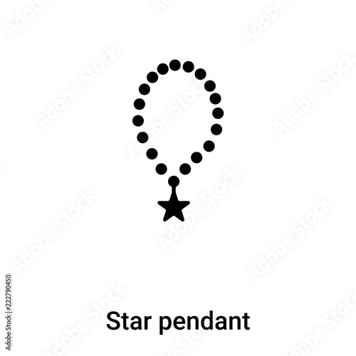 Star pendant icon  vector isolated on white background, logo concept of Star pendant  sign on transparent background, black filled symbol