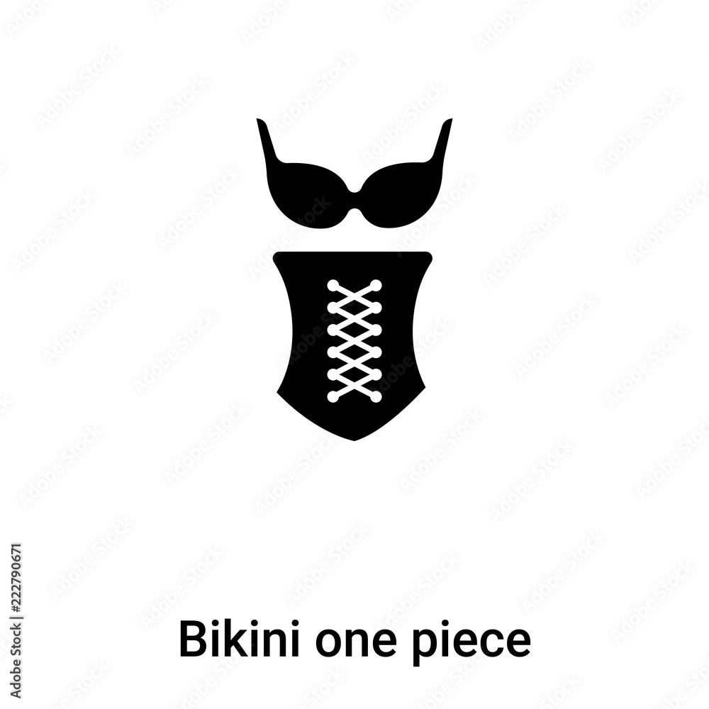 Bikini one piece swimwear icon vector isolated on white background, logo concept of Bikini one piece swimwear sign on transparent background, black filled symbol Bikini one piece swimwear icon vector isolated on white background, logo concept of Bikini one piece swimwear sign on transparent background, black filled symbol