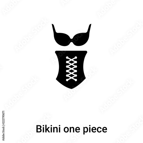 Bikini one piece swimwear icon  vector isolated on white background, logo concept of Bikini one piece swimwear  sign on transparent background, black filled symbol