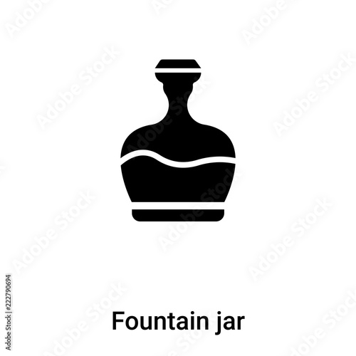 Fountain jar icon  vector isolated on white background, logo concept of Fountain jar  sign on transparent background, black filled symbol