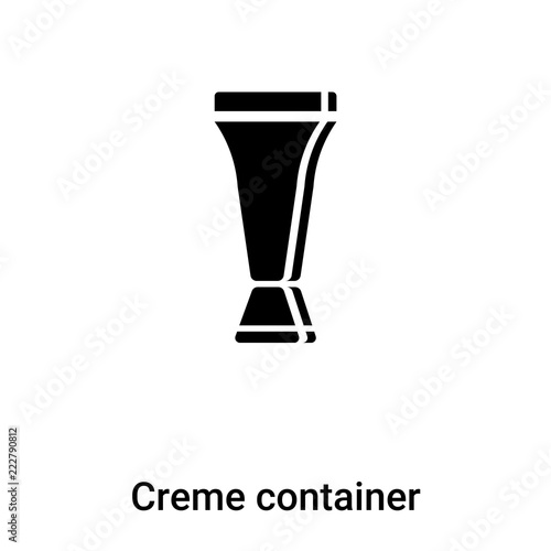 Creme container black icon  vector isolated on white background, logo concept of Creme container black  sign on transparent background, black filled symbol