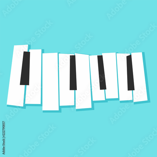 Piano keys icon. Flat illustration of piano keys vector icon for web design