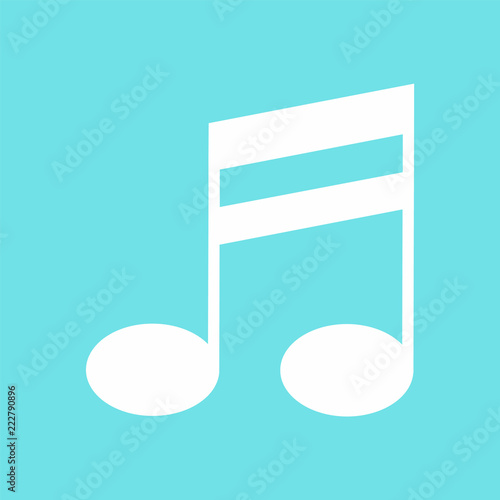 Double bar music note icon. Flat illustration of double bar music note vector icon for web design