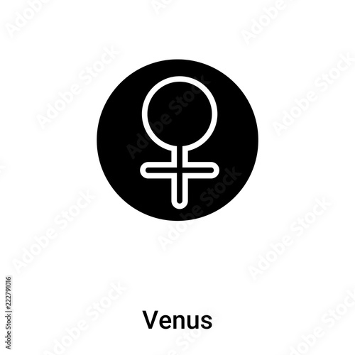 Venus icon vector isolated on white background, logo concept of Venus sign on transparent background, black filled symbol