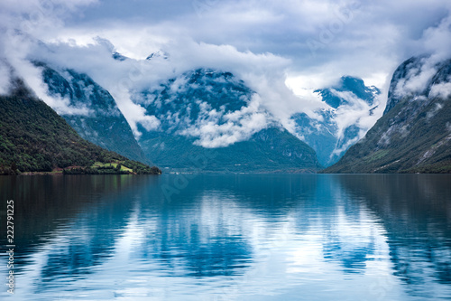 lovatnet lake Beautiful Nature Norway. © Andrei Armiagov