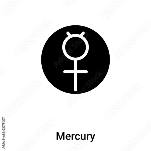 Mercury icon vector isolated on white background, logo concept of Mercury sign on transparent background, black filled symbol