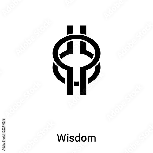 Wisdom icon vector isolated on white background, logo concept of Wisdom sign on transparent background, black filled symbol