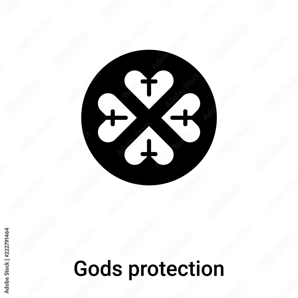 Gods protection icon vector isolated on white background, logo concept of Gods protection sign on transparent background, black filled symbol Gods protection icon vector isolated on white background, logo concept of Gods protection sign on transparent background, black filled symbol