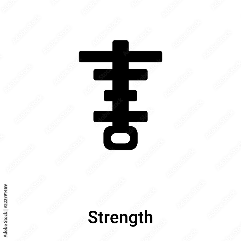 Strength icon vector isolated on white background, logo concept of Strength sign on transparent background, black filled symbol Strength icon vector isolated on white background, logo concept of Strength sign on transparent background, black filled symbol
